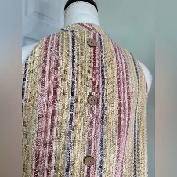 Stripped Earthy Bohemian Casual Top by the Brand W5 Sz Medium - Picture 5 of 6